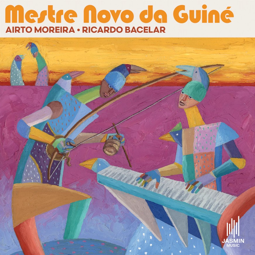 Ricardo Bacelar au piano et Airto Moreira aux percussions lors de l'enregistrement de Mestre Novo da Guiné
